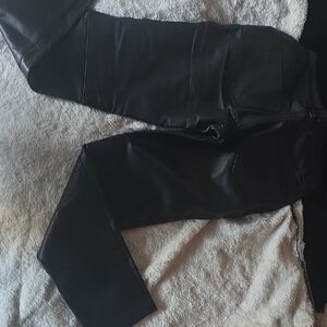 Sleek Black Leather Pants